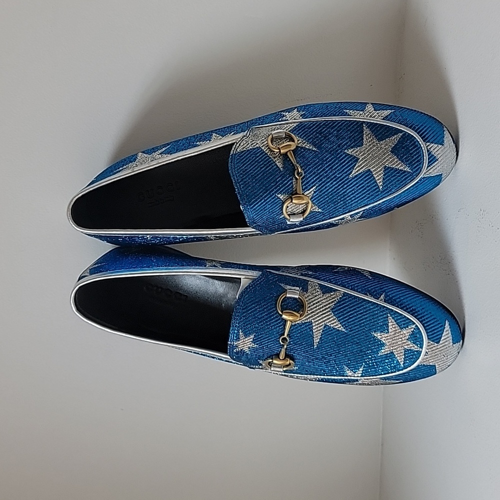 Gucci Jordaan Lurex Women's Loafers Size 7 - Picture 7 of 7